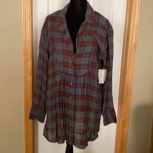 Free People Plaid Long Sleeve